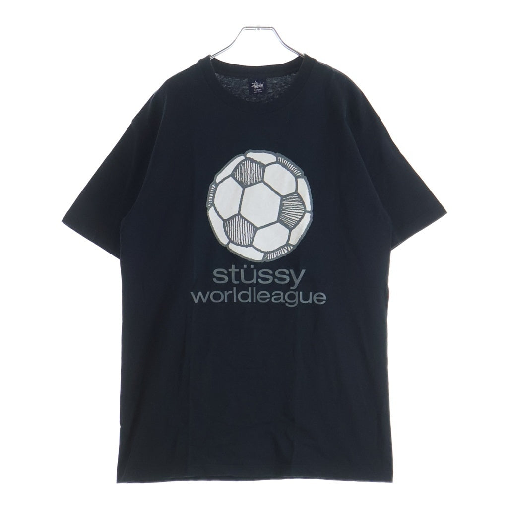 STUSSY(ステューシー) 90SS WORLD LEAGUE ロゴプリント Tシャツ クルーネック カットソー ネイビー