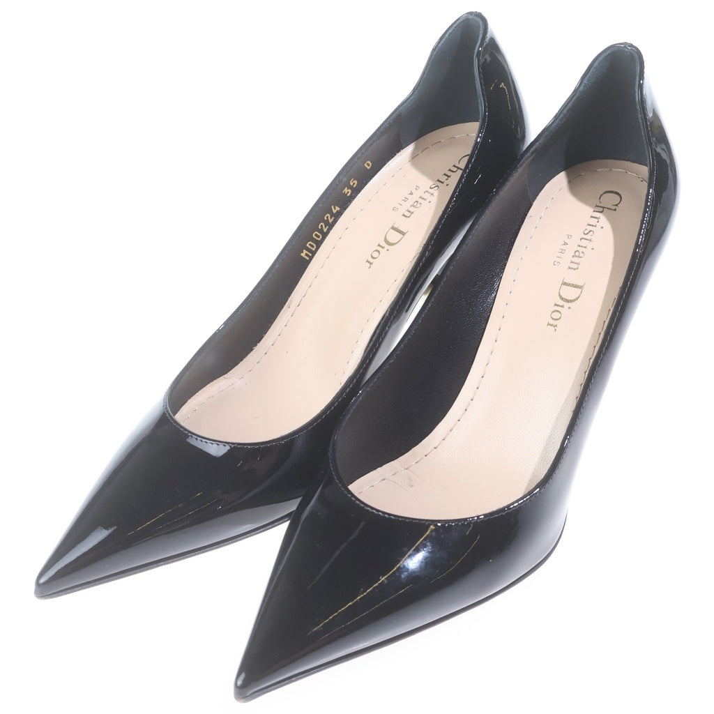 Christian Dior(クリスチャンディオール) Tribales Heels トライバル ポインテッドトゥ パテントレザーパンプス ハイヒールシューズ レディース ブラック MD0224