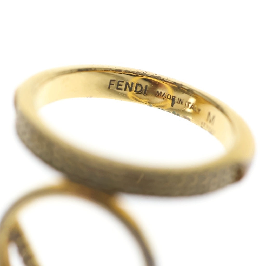 FENDI(フェンディ) F Is クリスタル メタルリング ゴールド