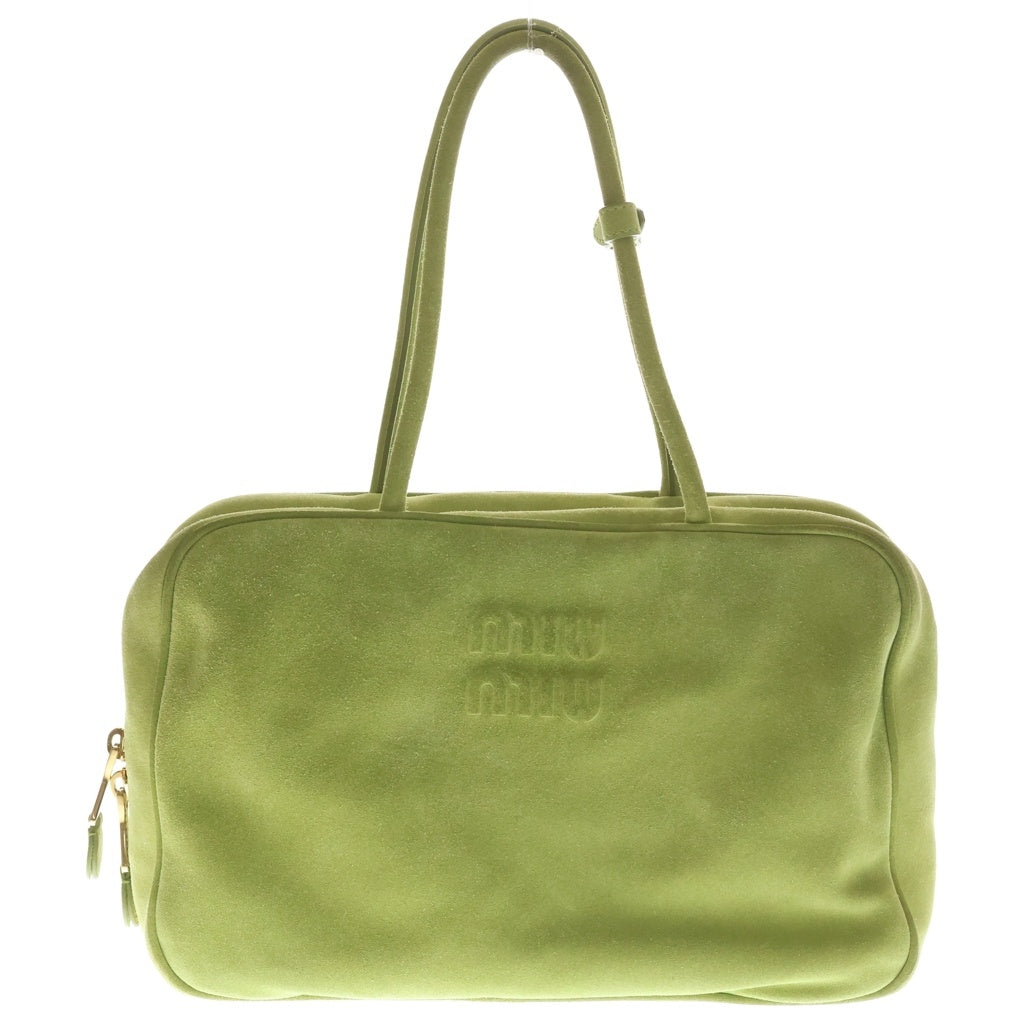 miumiu(ミュウミュウ) BEAU SUEDE BAG 5BB117_2CSS ボー スエードバッグ グリーン レディース