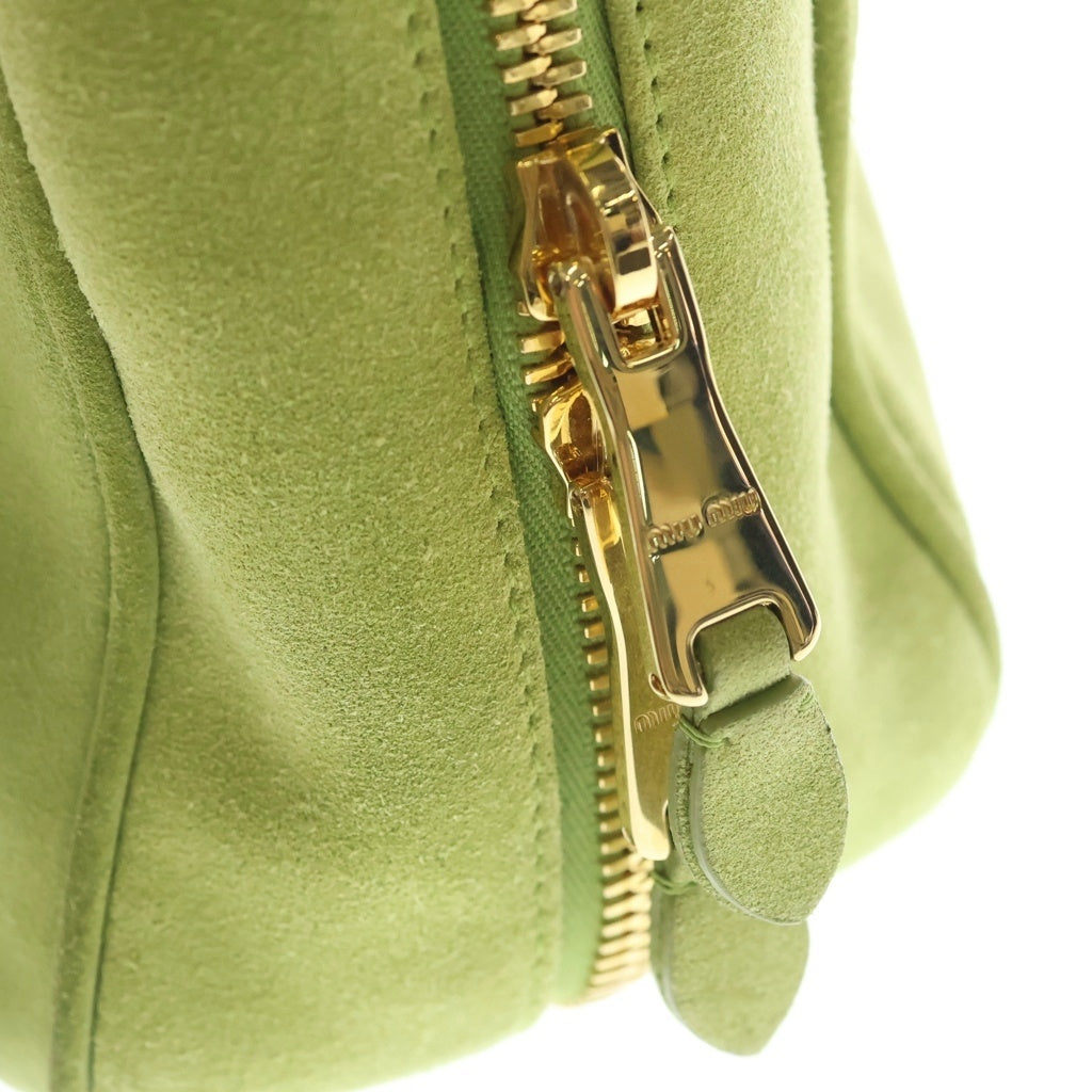 miumiu(ミュウミュウ) BEAU SUEDE BAG 5BB117_2CSS ボー スエードバッグ グリーン レディース