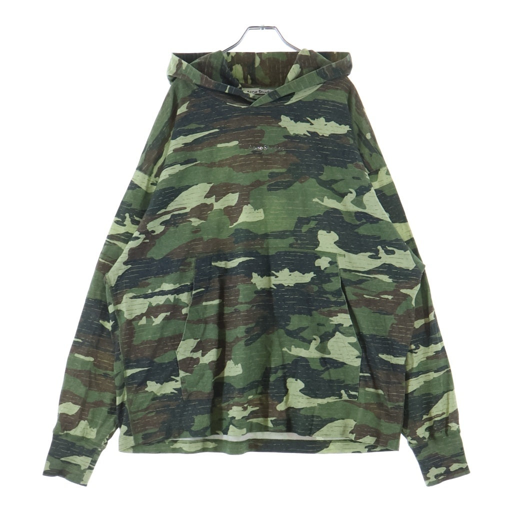 Acne Studios(アクネ ストゥディオズ) CAMOUFLAGE HOODIE SWEATSHIRT BI0195 カモフラージュ ロゴラインストーン パーカー グリーン