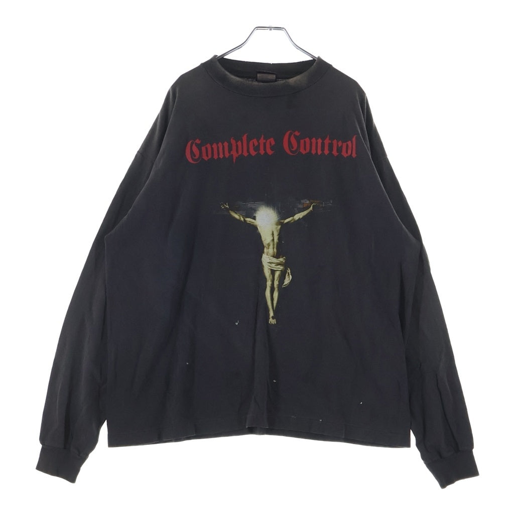 SAINT MICHAEL(セントマイケル) 25SS ×河村康輔 COMPLETE CONTRL KK_LS TEE ダメージ加工 長袖Tシャツ ロンT グレー SM-HR8-0000-C26