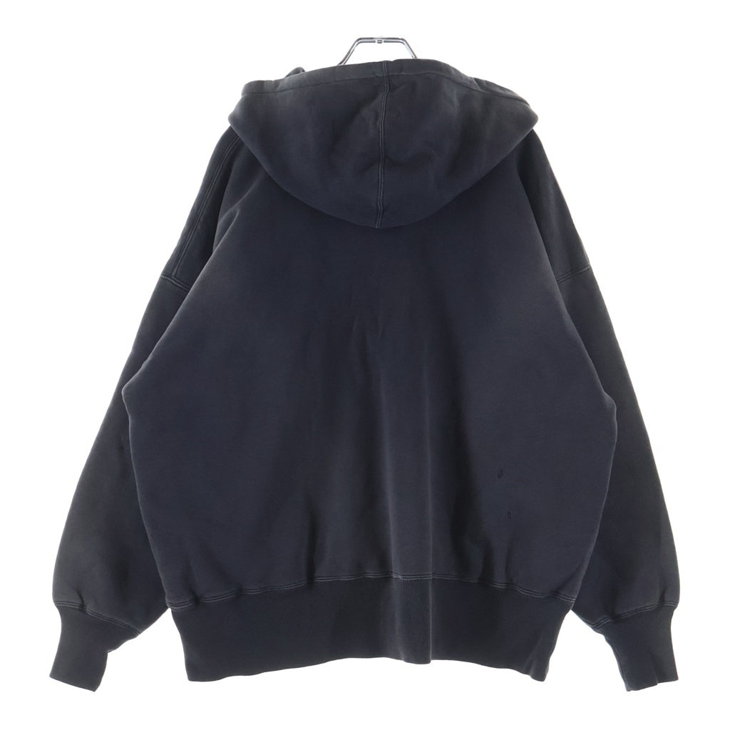 SAINT MICHAEL(セントマイケル) 25AW ×BerBerJin BB_AFTER HOODED DBL FC SAA ベルベルジン ダメージ加工 プルオーバースウェットパーカー フーディー グレー SM-HR1-0000-C58