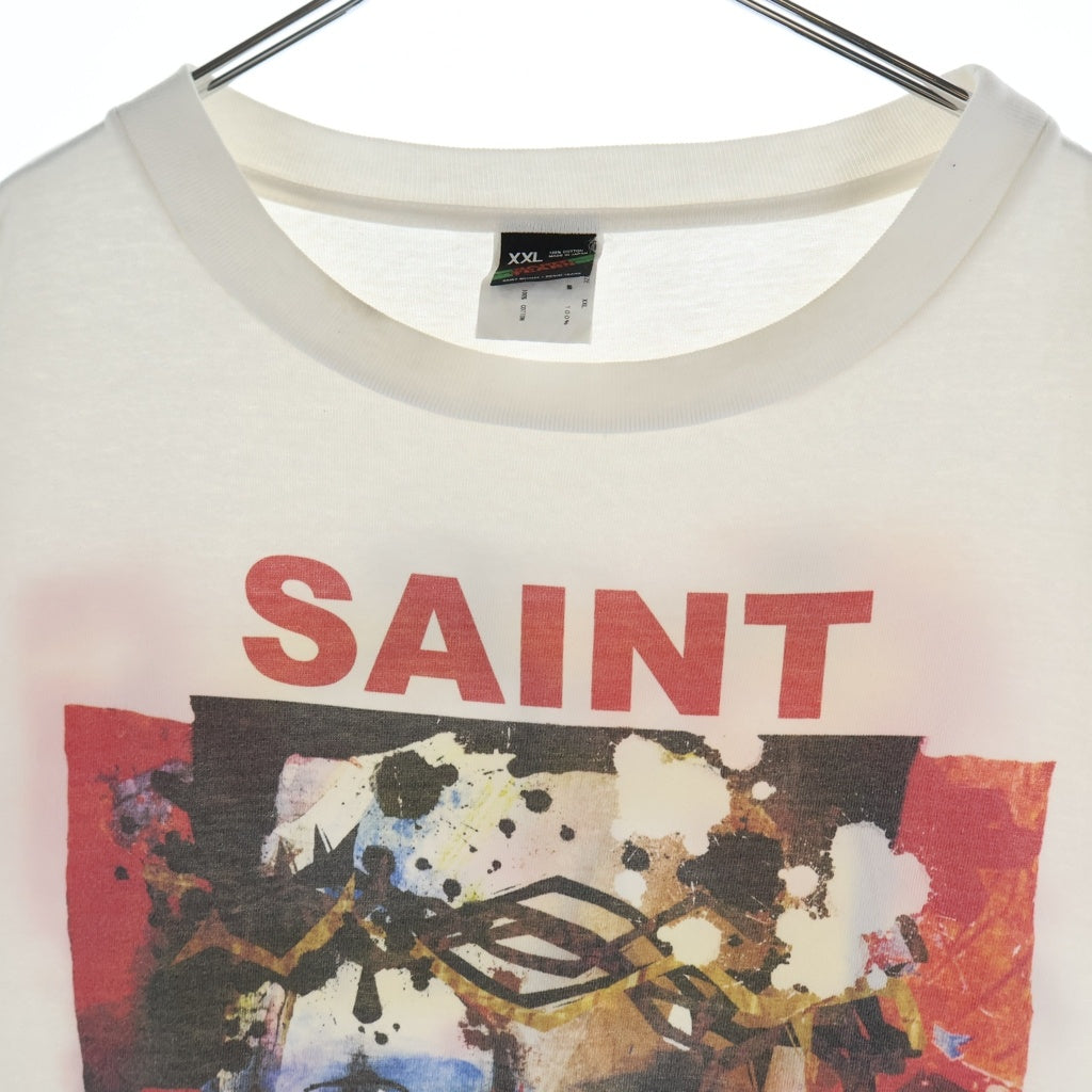 SAINT MICHAEL(セントマイケル) 23SS ×DENIM TEARS DT_SS TEE CLOWN SM-S23-0000-092 ×デニムティアーズ グラフィティプリント 半袖カットソー Tシャツ ホワイト