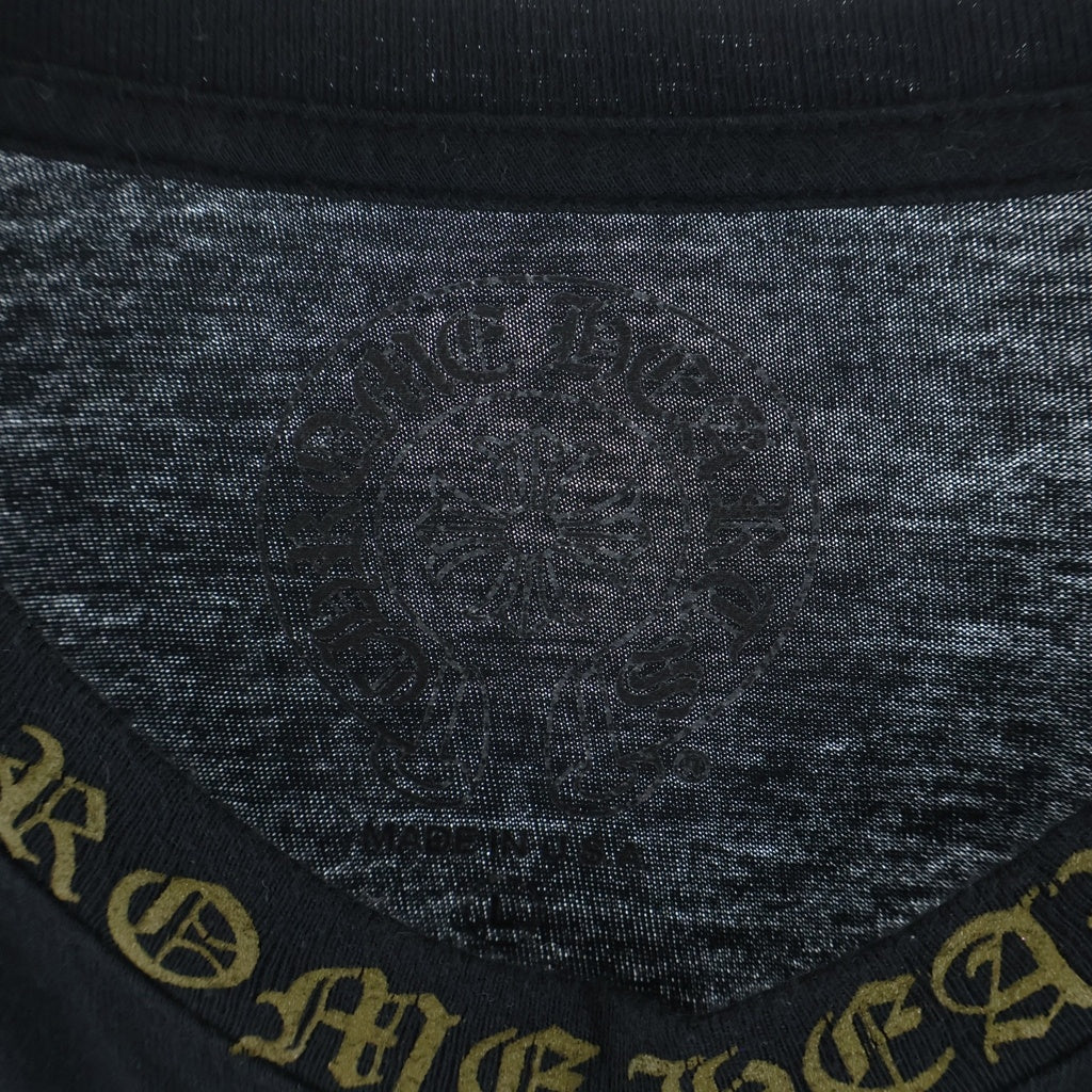 CHROME HEARTS(クロムハーツ) NECK LOGO TEEネックロゴ 長袖Tシャツ カットソー クルーネック ブラック