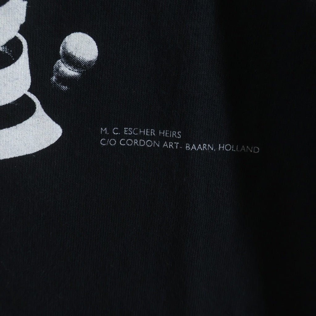 VINTAGE(ヴィンテージ) 90s MC.ESCHER ART PRINTED TSHIRT MCエッシャー マルチ アートプリントTシャツ 半袖カットソー ブラック