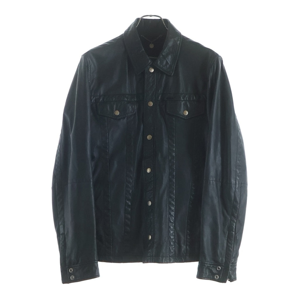 DIESEL(ディーゼル) MORE KAOS モア カオス シープスキンレザージャケット 裏地ロゴ ブラック