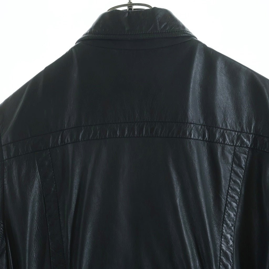 DIESEL(ディーゼル) MORE KAOS モア カオス シープスキンレザージャケット 裏地ロゴ ブラック