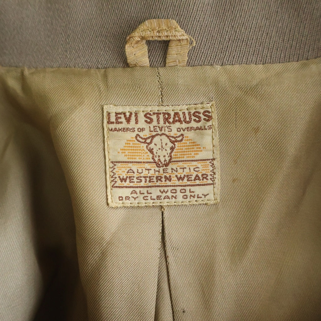 Levi's(リーバイス) 50S ヴィンテージ ショートホーンタグ ジップアップ ギャバジン ブルゾン ジャケット ブラウン