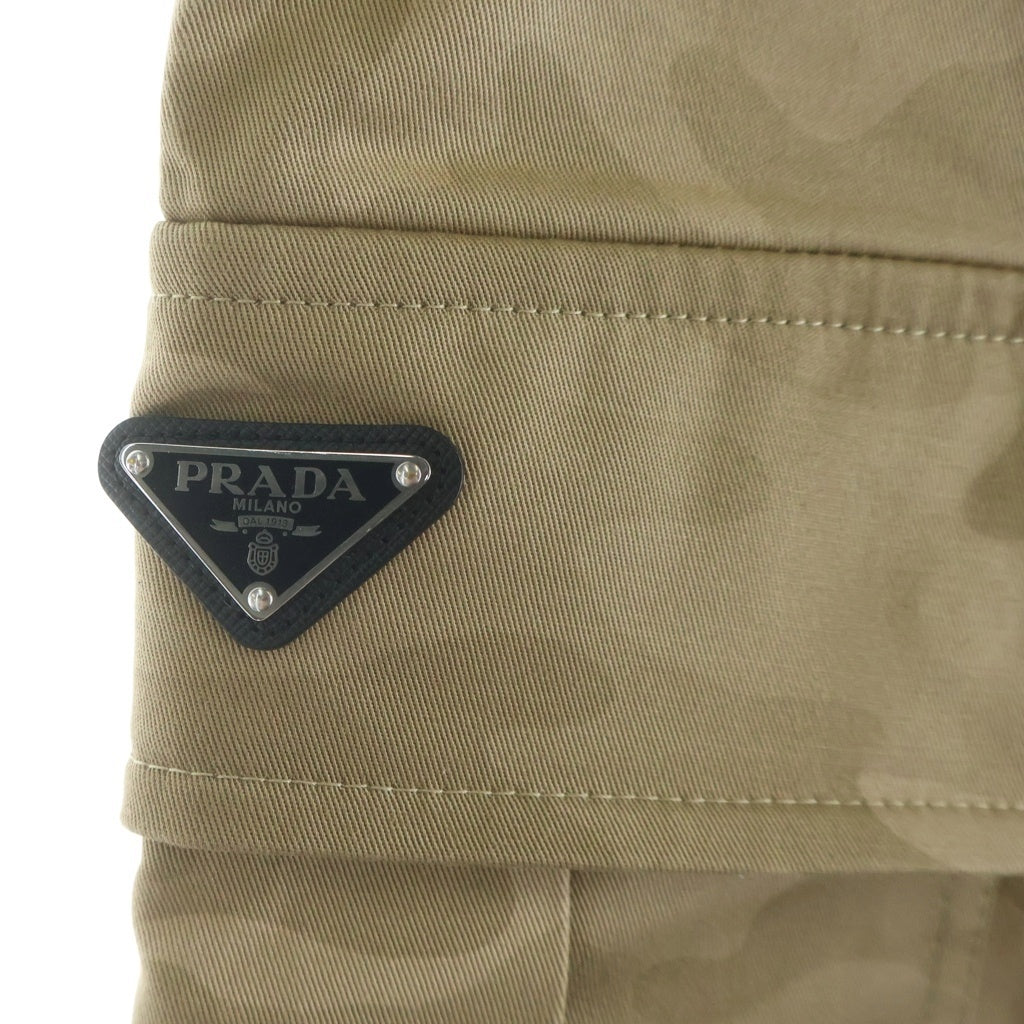 PRADA(プラダ) Cargo Shorts トライアングルロゴ カモフラージュ 迷彩ハーフパンツ ベージュ SPH289