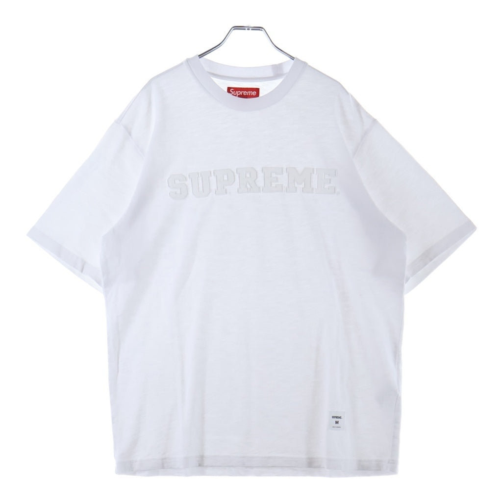 SUPREME(シュプリーム) 25AW Collegiate Applique S/S Top White カレッジロゴ 半袖Tシャツ ホワイト