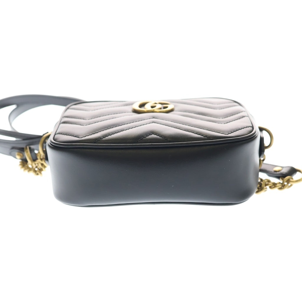 GUCCI(グッチ) GG Marmont Quilting Shoulder Bag GGマーモント キルティング レザーショルダーバッグ ブラック 448065 レディース