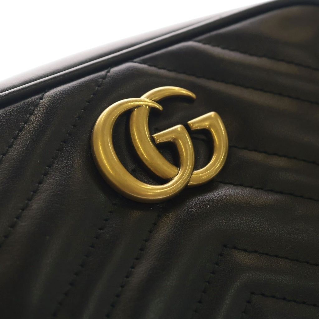 GUCCI(グッチ) GG Marmont Quilting Shoulder Bag GGマーモント キルティング レザーショルダーバッグ ブラック 448065 レディース