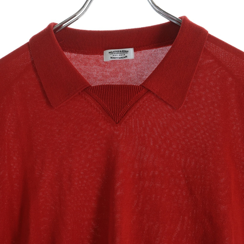 MAATEE&SONS(マーティーアンドサンズ) Polo Sweater (Red) 半袖ニットポロシャツ レッド MT4103-0103