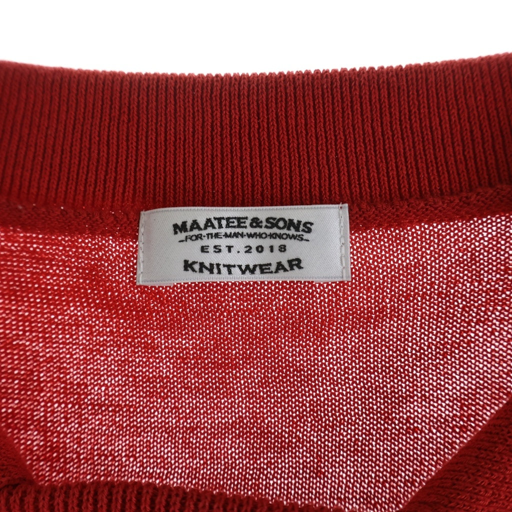 MAATEE&SONS(マーティーアンドサンズ) Polo Sweater (Red) 半袖ニットポロシャツ レッド MT4103-0103