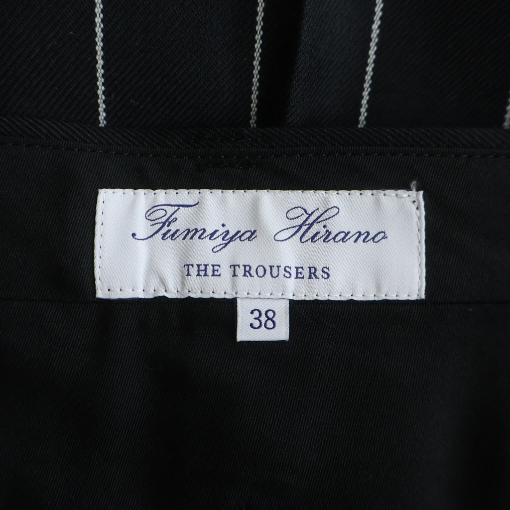 NO BRAND(ノーブランド) FUMIYA HIRANO(フミヤヒラノ) Burlington ストライプトラウザーズパンツ ブラック 4S-8170121