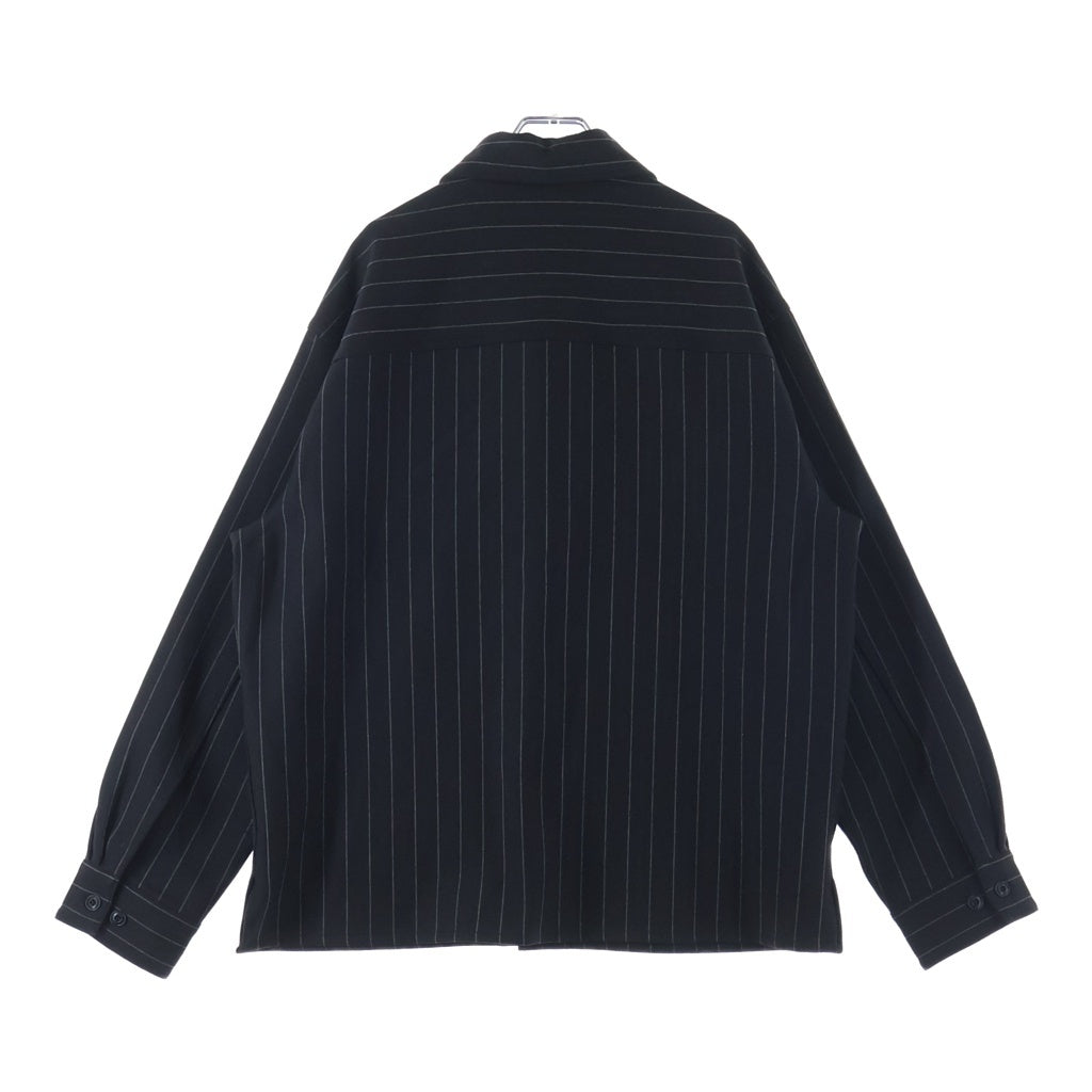 KITH(キス) Double Weave Ace Buttondown ストライプ長袖シャツ ブラック KHM031921