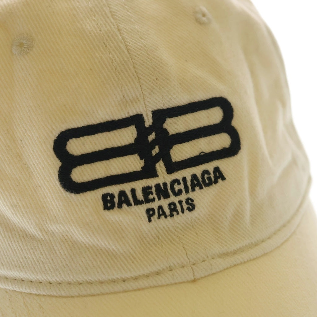 BALENCIAGA(バレンシアガ) Paris BB Cap ロゴ刺繍 ベースボールキャップ 帽子 アイボリー 704105 410B2
