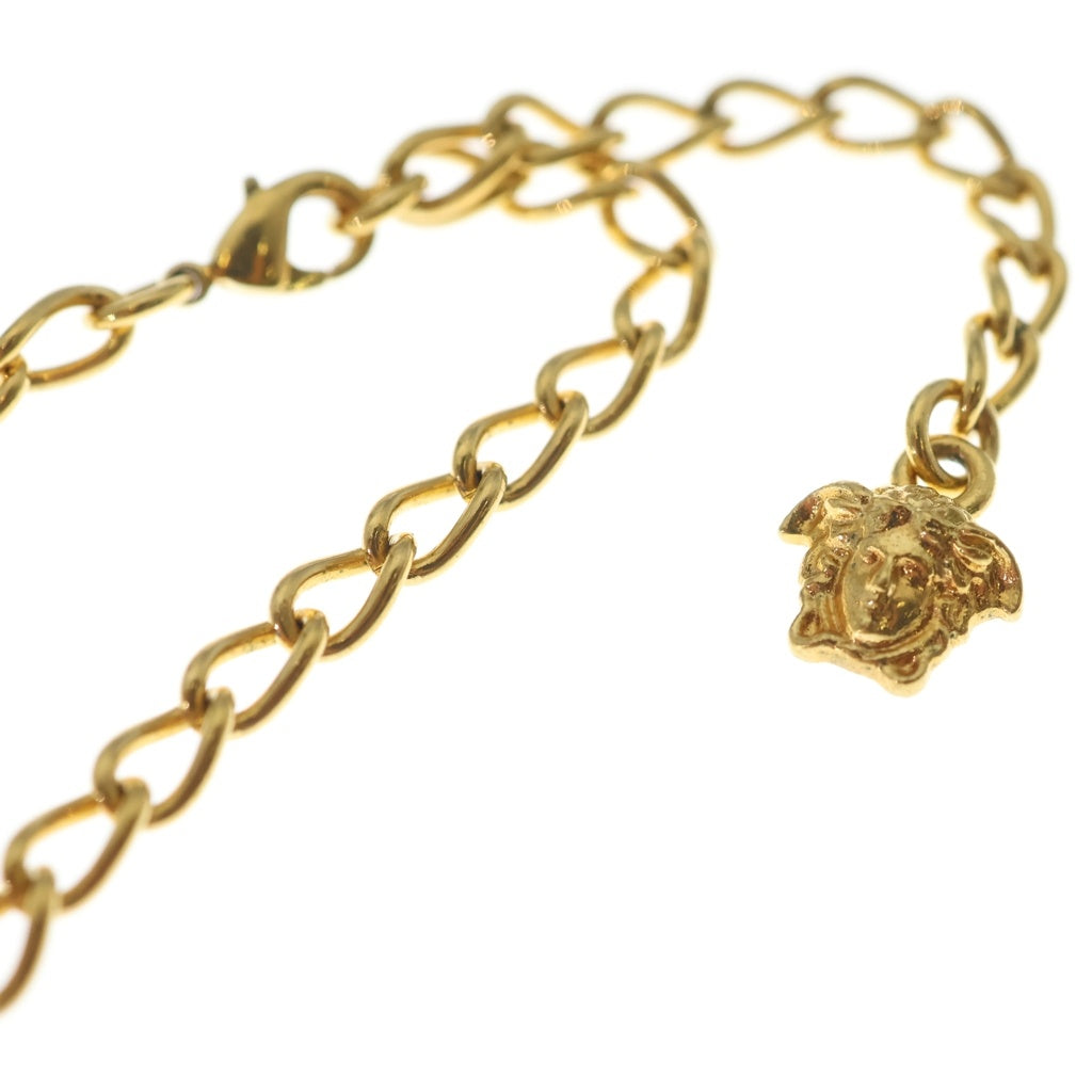 VERSACE(ヴェルサーチ) ロゴプレート チェーンネックレス ゴールド レディース