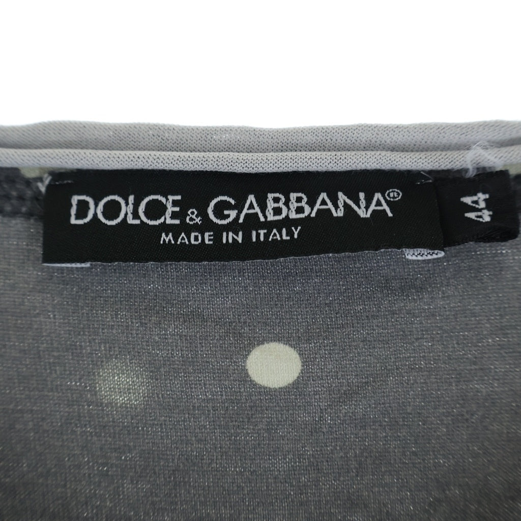 DOLCE & GABBANA(ドルチェアンドガッバーナ) Cotton Jersey Flower And Pois Print T-shirt 半袖Tシャツ グレー G8GJ0T FP7MA レディース