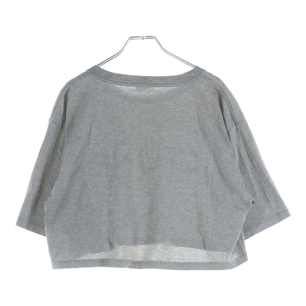 CELINE(セリーヌ) Cropped T-Shirt ロゴプリント クロップド 半袖Tシャツ グレー レディース 2X761671Q
