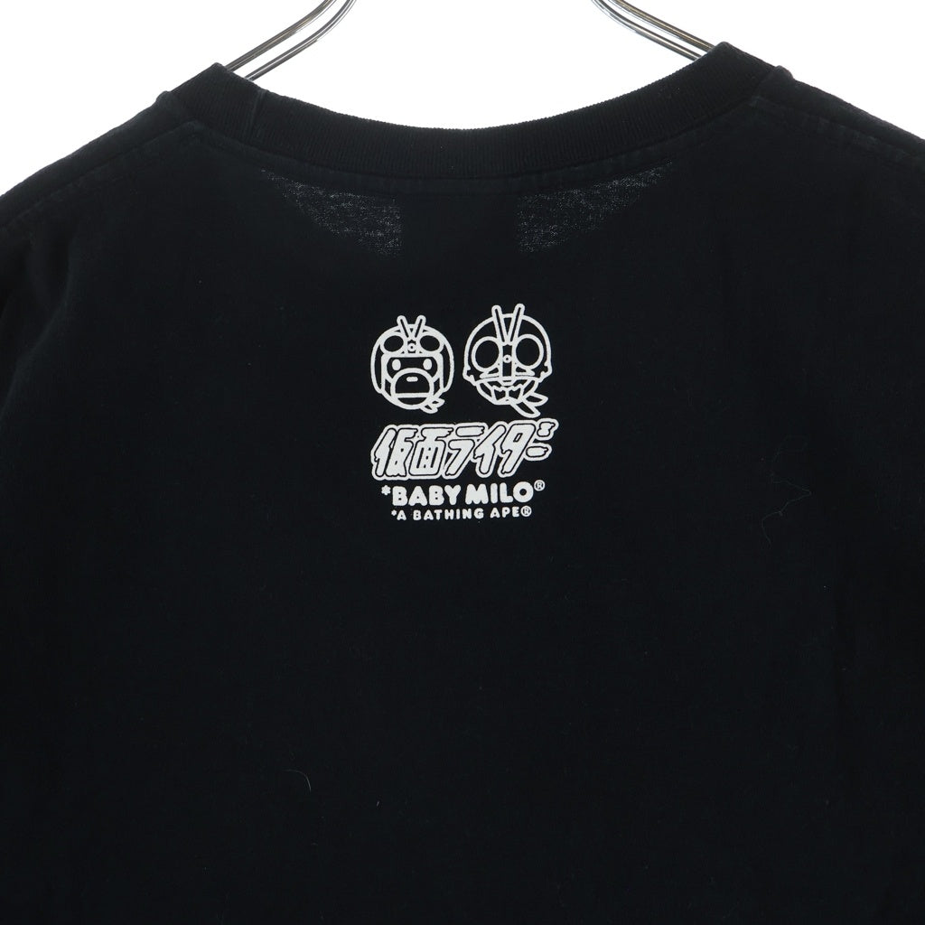 A BATHING APE(アベイシングエイプ) ×仮面ライダー Baby Milo T-Shirt ベビーマイロ 半袖Tシャツ ブラック