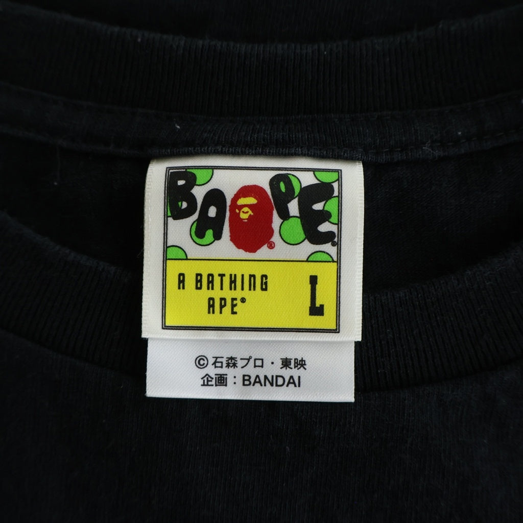 A BATHING APE(アベイシングエイプ) ×仮面ライダー Baby Milo T-Shirt ベビーマイロ 半袖Tシャツ ブラック