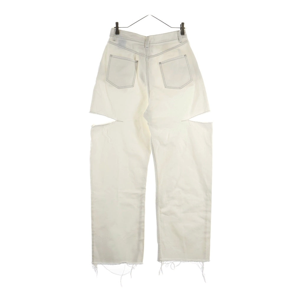 Maison Margiela(メゾンマルジェラ) 20AW Slash Denim Pants スラッシュディティール ダメージ加工 デニムパンツ ホワイト レディース S51LA0106