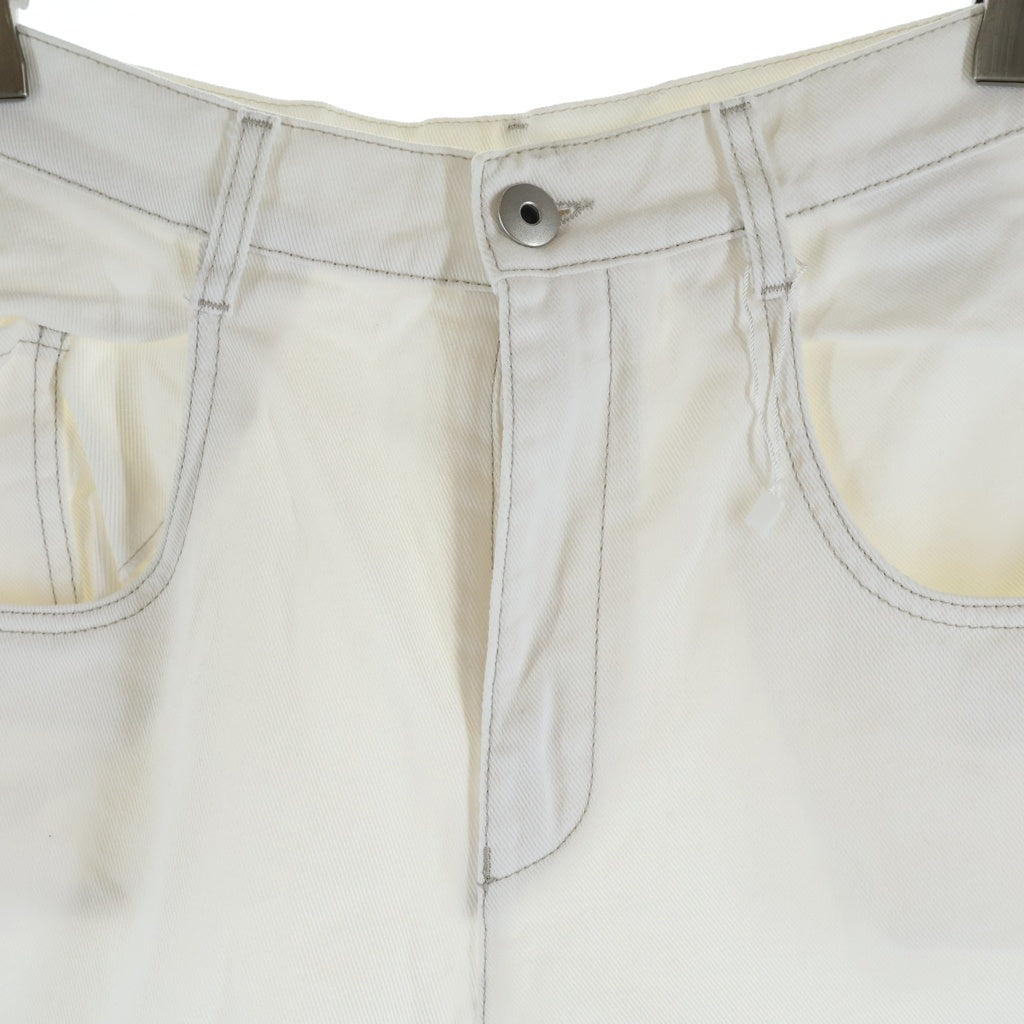 Maison Margiela(メゾンマルジェラ) 20AW Slash Denim Pants スラッシュディティール ダメージ加工 デニムパンツ ホワイト レディース S51LA0106