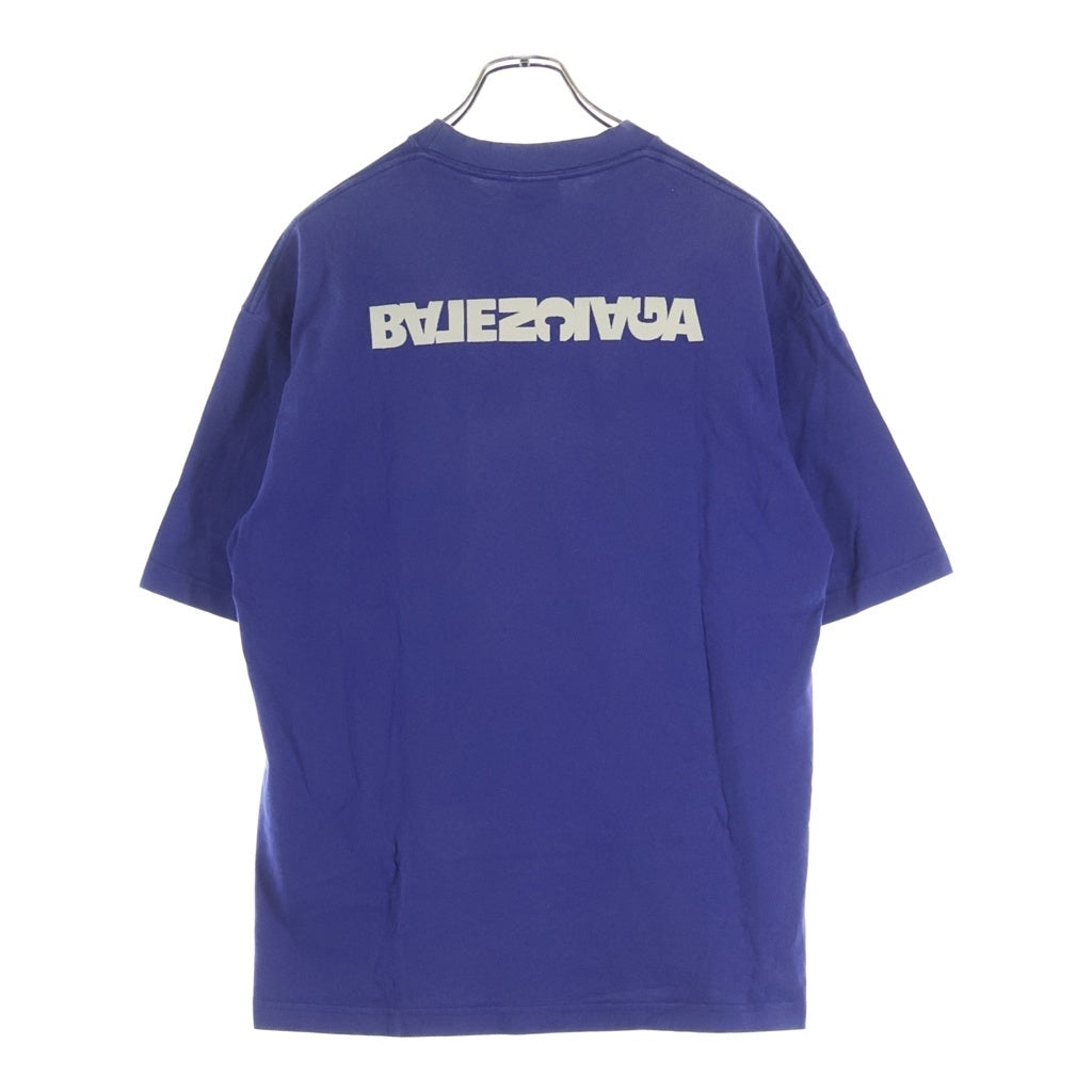 BALENCIAGA(バレンシアガ) Turning Logo T-Shirt ロゴ刺繍 半袖Tシャツ ネイビー 612966 TLVB3