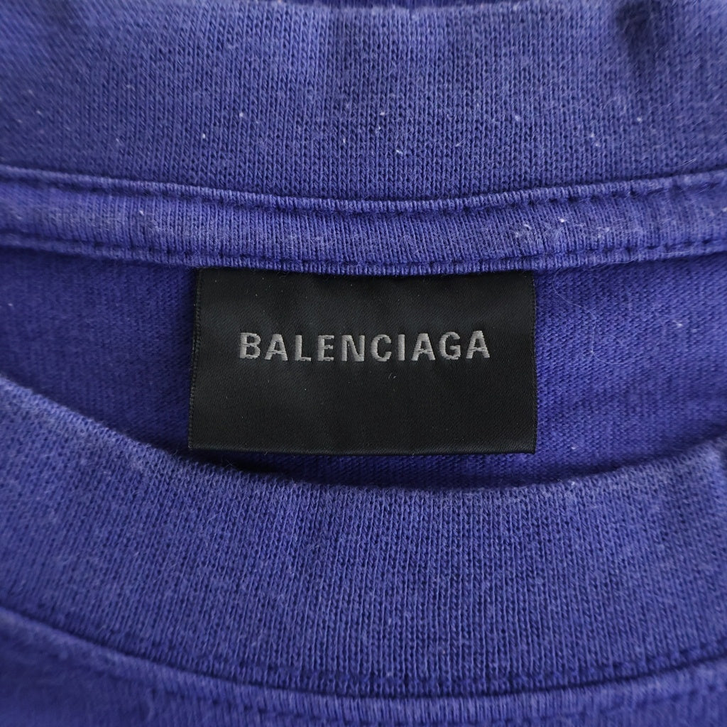 BALENCIAGA(バレンシアガ) Turning Logo T-Shirt ロゴ刺繍 半袖Tシャツ ネイビー 612966 TLVB3