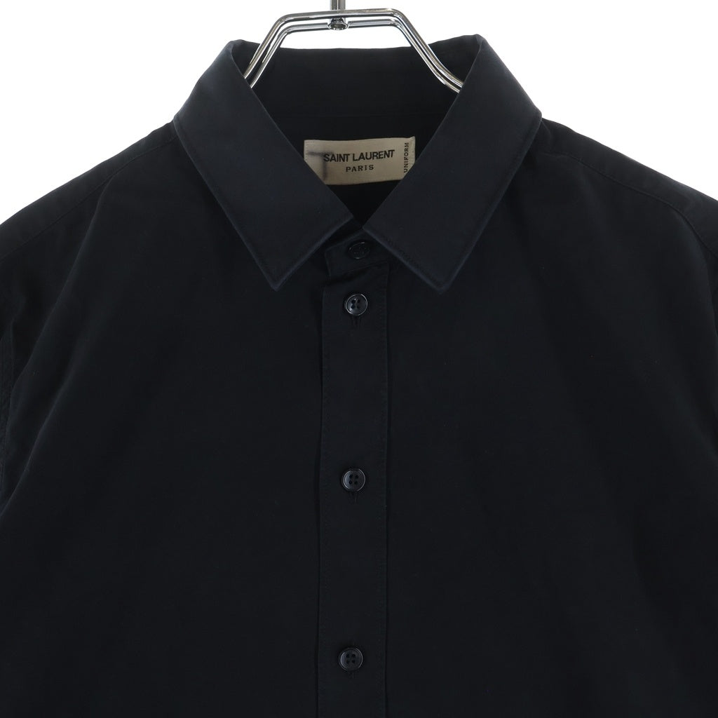 SAINT LAURENT PARIS(サンローランパリ) Uniform L/S Shirt ユニフォーム 長袖シャツ ブラック レディース 636994 Y227W