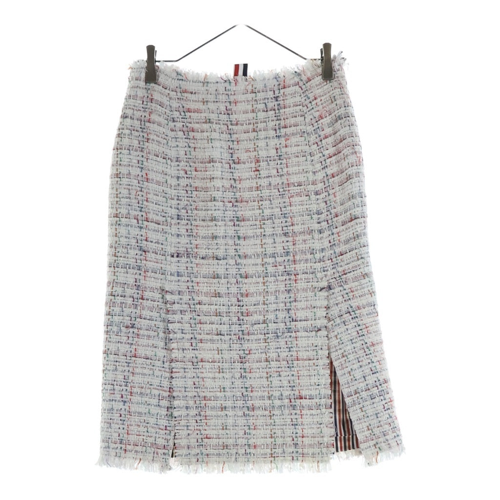 THOM BROWNE(トムブラウン) Tweed Skirt ツイードスカート ホワイト レディース FGC452T-04544960