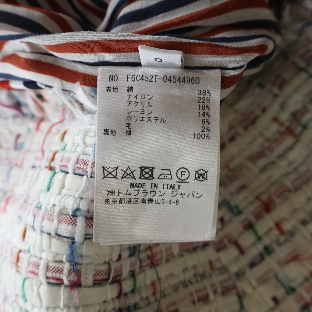 THOM BROWNE(トムブラウン) Tweed Skirt ツイードスカート ホワイト レディース FGC452T-04544960