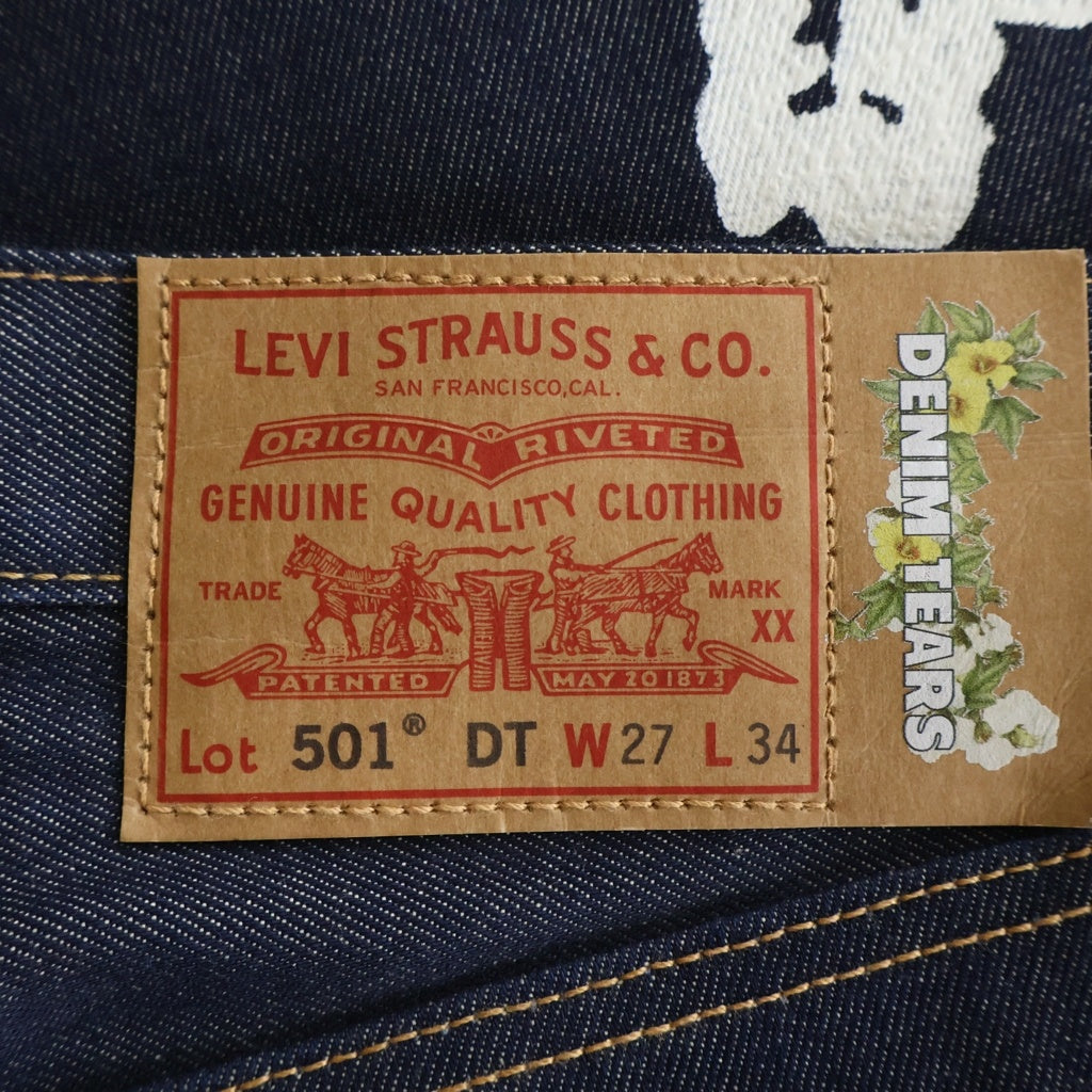 DENIM TEARS(デニムティアーズ) ×Levi's 501 Denim Pants リーバイス 花柄デニムパンツ インディゴ PC9-A1592-0000