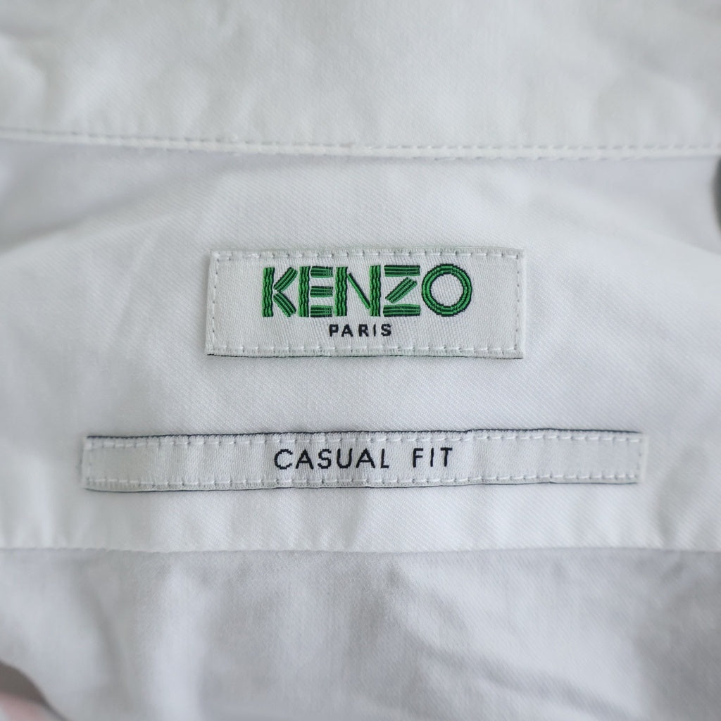 KENZO(ケンゾー) Striped Graphic Print Cotton Shirt ストライプ長袖シャツ ホワイト FA55CH4141LB