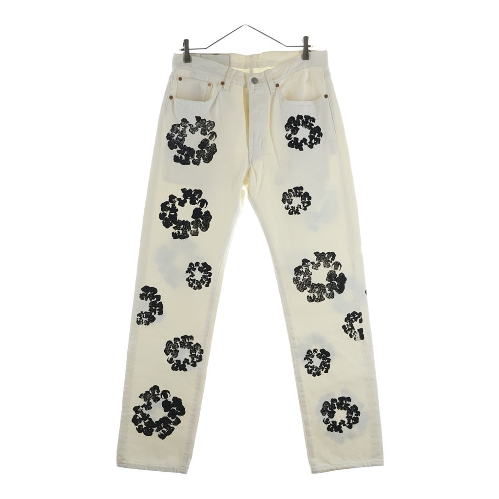 DENIM TEARS(デニムティアーズ) ×Levi's 501 Denim Pants リーバイス 花柄デニムパンツ ホワイト PC9-A1592-0004