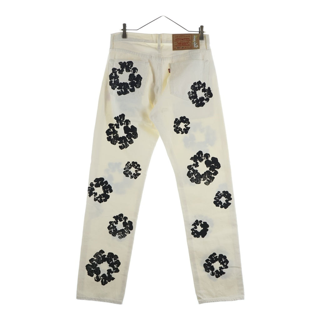 DENIM TEARS(デニムティアーズ) ×Levi's 501 Denim Pants リーバイス 花柄デニムパンツ ホワイト PC9-A1592-0004