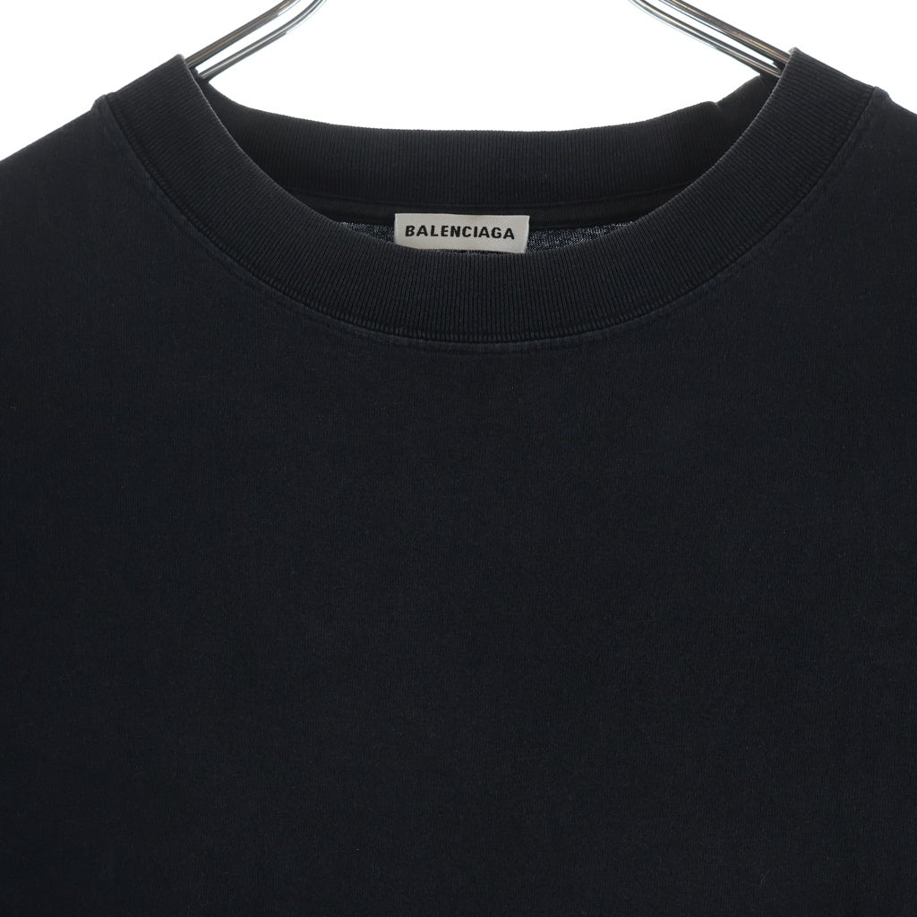 BALENCIAGA(バレンシアガ) T-Shirt バックロゴ刺繍 半袖Tシャツ ブラック
