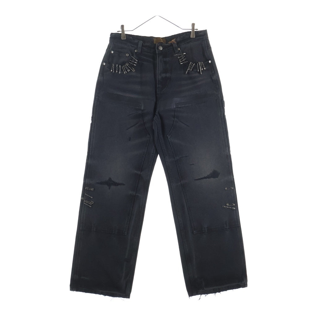 BIRTH OF ROYAL CHILD(バースオブロイヤルチャイルド) Vintage Pin Carpenter Pants ダメージ加工 ピンズ カーペンターパンツ ブラック