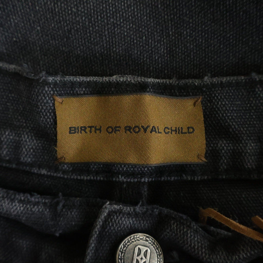 BIRTH OF ROYAL CHILD(バースオブロイヤルチャイルド) Vintage Pin Carpenter Pants ダメージ加工 ピンズ カーペンターパンツ ブラック