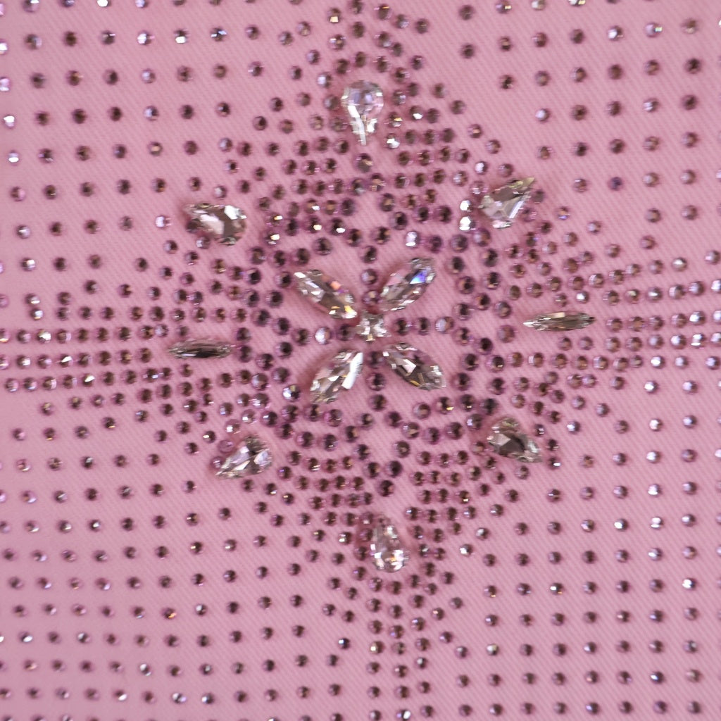 BIRTH OF ROYAL CHILD(バースオブロイヤルチャイルド) 20K Stellar Diamond Jeans Pink ダメージ加工 ラインストーン装飾 デニムパンツ ピンク