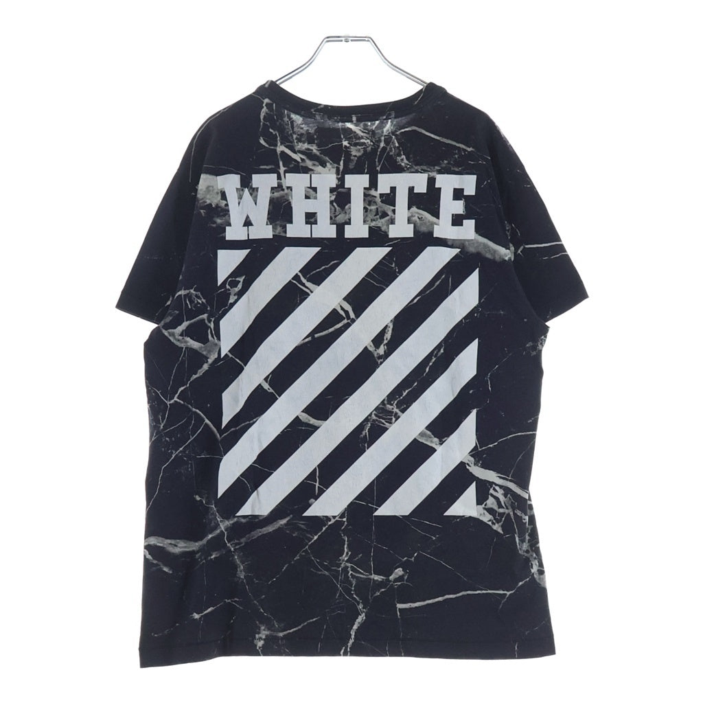 OFF-WHITE(オフホワイト) 16SS Caravaggio Marble T-Shirt カラヴァッジョ 総柄半袖Tシャツ ブラック