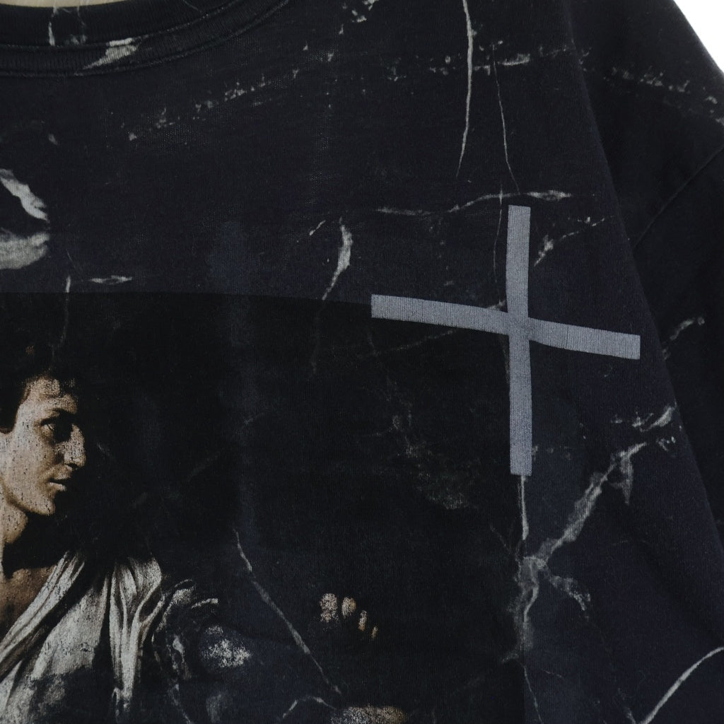 OFF-WHITE(オフホワイト) 16SS Caravaggio Marble T-Shirt カラヴァッジョ 総柄半袖Tシャツ ブラック