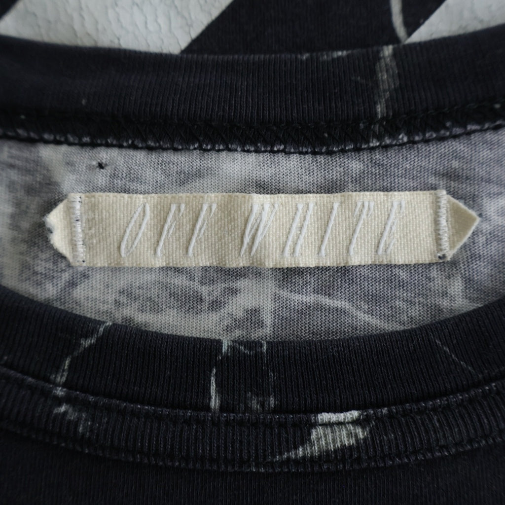 OFF-WHITE(オフホワイト) 16SS Caravaggio Marble T-Shirt カラヴァッジョ 総柄半袖Tシャツ ブラック