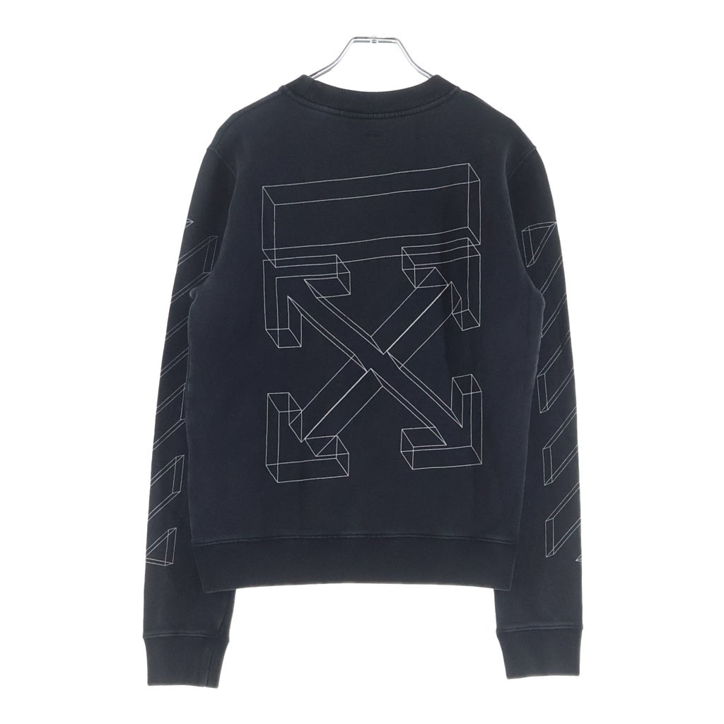OFF-WHITE(オフホワイト) 18AW 3D Line Crewneck クルーネックスウェットトレーナー ブラック OMBA025E18192002