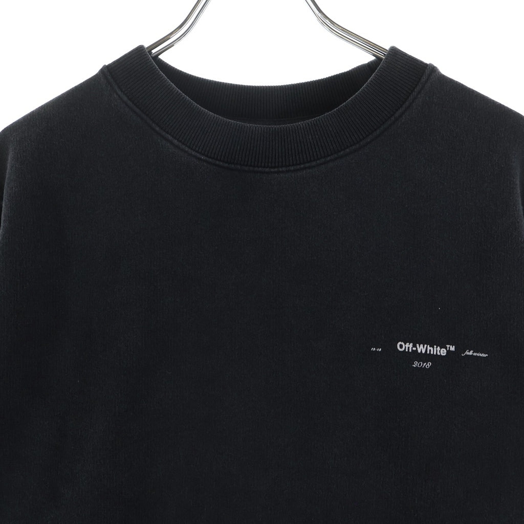 OFF-WHITE(オフホワイト) 18AW 3D Line Crewneck クルーネックスウェットトレーナー ブラック OMBA025E18192002