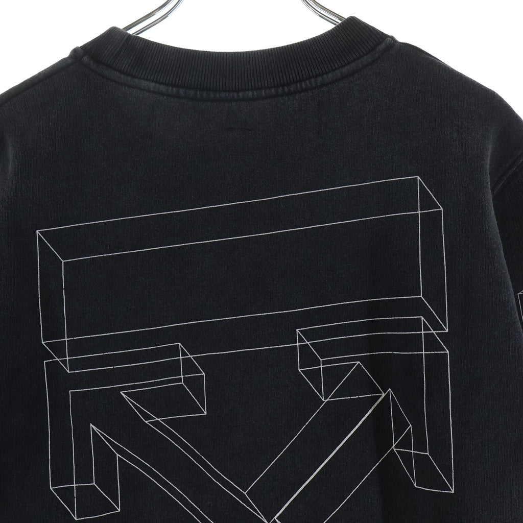 OFF-WHITE(オフホワイト) 18AW 3D Line Crewneck クルーネックスウェットトレーナー ブラック OMBA025E18192002