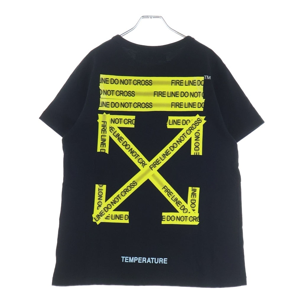 OFF-WHITE(オフホワイト) 18SS Fire Tape T-Shirt 半袖Tシャツ ブラック OMAA002S18185006